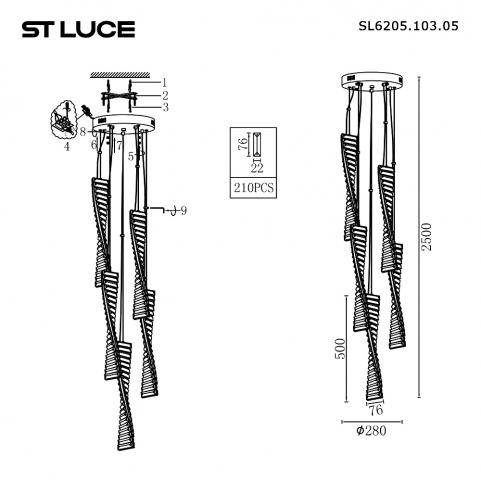 Подвесной светильник ST Luce Elica 4000K SL6205.103.05