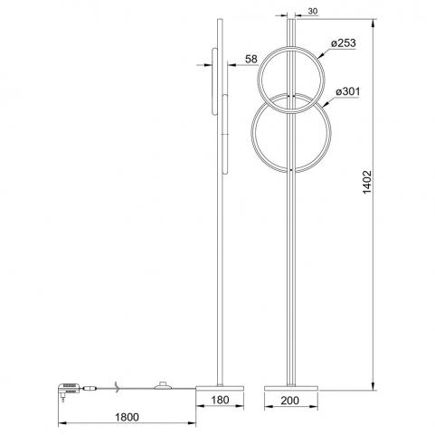 Торшер Arte Lamp Fluido A3913PN-24BK