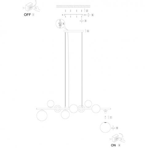 Подвесной светильник Arte Lamp Gemini A2243SP-9PB