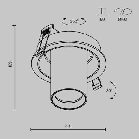 Встраиваемый спот Maytoni Technical Ceiling Focus S C048CL-01-GU10-W