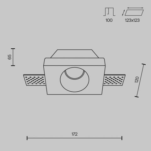Точечный светильник Maytoni Technical Downlight Gyps Modern DL001-WW-01-W