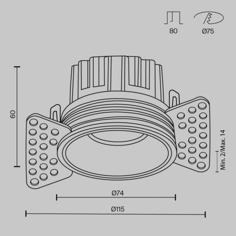 Точечный светильник Maytoni Technical Downlight 3000K Round DL058-12W3K-TRS-BS