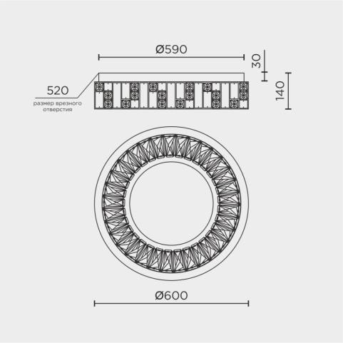 Потолочный светильник Modelux ML.2400 3000-6000K с пультом ML.2400.600 GD